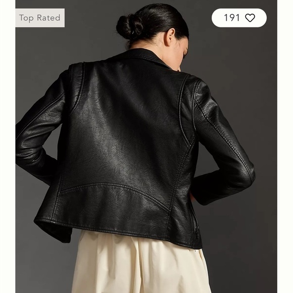 BlankNYC Anthropologie Matte Black Moto Jacket Onyx - Picture 3 of 7